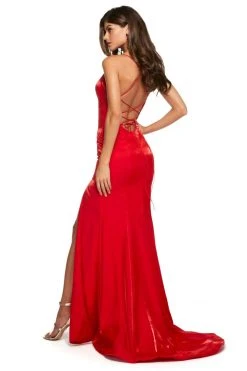 Sherri Hill - 53156 Sleeveless Satin Mermaid Dress