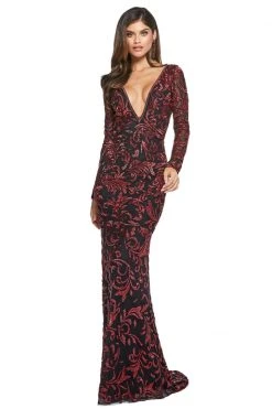 Sherri Hill - 53161 Embellished Long Sleeves Evening Dress