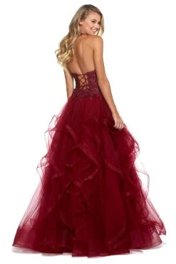 Sherri Hill - 53249 Lace Appliqued Ruffled Evening Dress