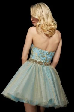 Sherri Hill - 53254 Short Beaded Jacquard Tulle A-line Dress 10 Sherri Hill - 53254 Short Beaded Jacquard Tulle A-line Dress