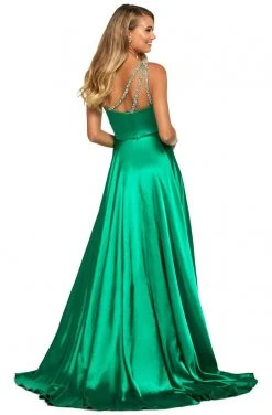Sherri Hill - 53295 Embellished Single Shoulder Satin A-line Dress