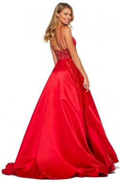 Sherri Hill - 53313 Sweetheart Beaded Midriff Mikado Dress