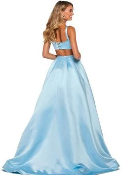 Sherri Hill - 53316 Square Neck A-line Gown With Train
