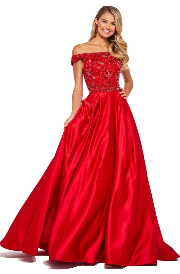 Sherri Hill - 53317 Beaded Off-Shoulder Mikado Ballgown 3 Sherri Hill - 53317 Beaded Off-Shoulder Mikado Ballgown