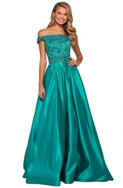 Sherri Hill - 53317 Beaded Off-Shoulder Mikado Ballgown 12 Sherri Hill - 53317 Beaded Off-Shoulder Mikado Ballgown