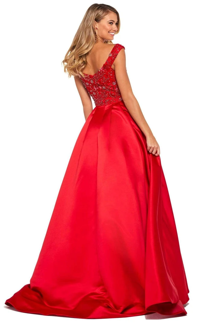 Sherri Hill - 53317 Beaded Off-Shoulder Mikado Ballgown 4 Sherri Hill - 53317 Beaded Off-Shoulder Mikado Ballgown