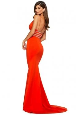 Sherri Hill - 53331 V-Neck Beaded Scuba Trumpet Dress