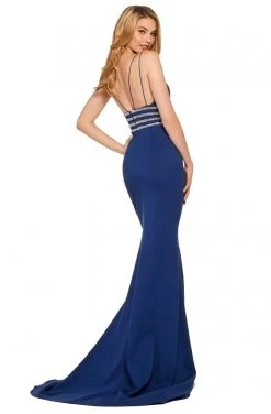 Sherri Hill - 53331 V-Neck Beaded Scuba Trumpet Dress