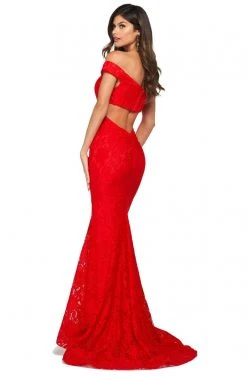 Sherri Hill - 53357 Lace Off-Shoulder Trumpet Dress With Train 9 Sherri Hill - 53357 Lace Off-Shoulder Trumpet Dress With Train