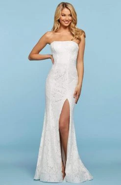 Sherri Hill - 53358 Allover Lace Fitted Sexy Back Dress 8 Sherri Hill - 53358 Allover Lace Fitted Sexy Back Dress