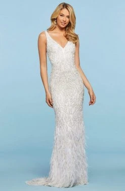 Sherri Hill - 53367 Long Feather Sheath Dress