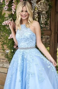Sherri Hill - 53371 Embroidered Halter Tulle A-Line Dress