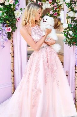 Sherri Hill - 53371 Embroidered Halter Tulle A-Line Dress