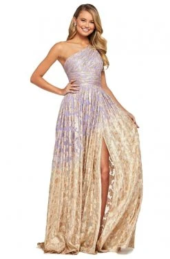 Sherri Hill - 53376 Beaded Single Shoulder A-Lines Dress