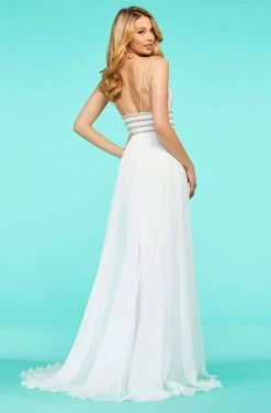 Sherri Hill - 53386 Sleeveless V Neck Long Dress With Overskirt 9 Sherri Hill - 53386 Sleeveless V Neck Long Dress With Overskirt