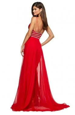 Sherri Hill - 53386 Sleeveless V Neck Long Dress With Overskirt