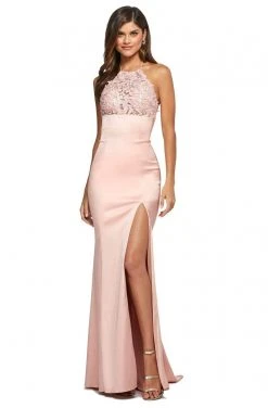 Sherri Hill - 53394 Strappy Stretch Satin Long Dress With Slit