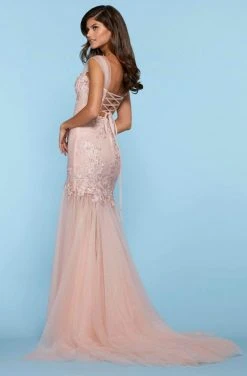 Sherri Hill - 53415 Lace Applique Sweetheart Tulle Trumpet Dress 5 Sherri Hill - 53415 Lace Applique Sweetheart Tulle Trumpet Dress