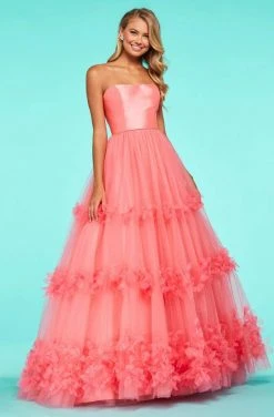 Sherri Hill - 53420 Strapless Floral Applique Ballgown