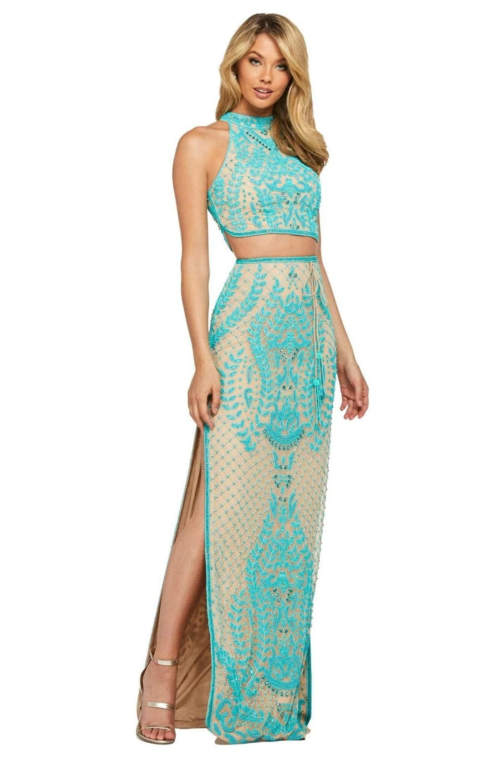 Sherri Hill - 53436 Two Piece High Neckline Applique Dress 3 Sherri Hill - 53436 Two Piece High Neckline Applique Dress