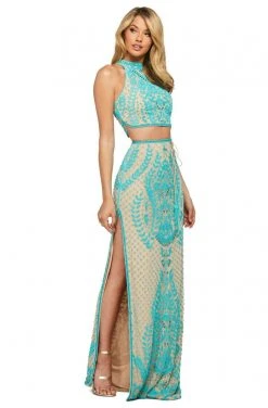 Sherri Hill - 53436 Two Piece High Neckline Applique Dress 7 Sherri Hill - 53436 Two Piece High Neckline Applique Dress