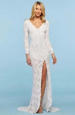 Sherri Hill - 53443 V-Neck Beaded Lace Dress