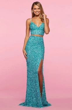 Sherri Hill - 53448 Two Piece Sequined Dress 8 Sherri Hill - 53448 Two Piece Sequined Dress