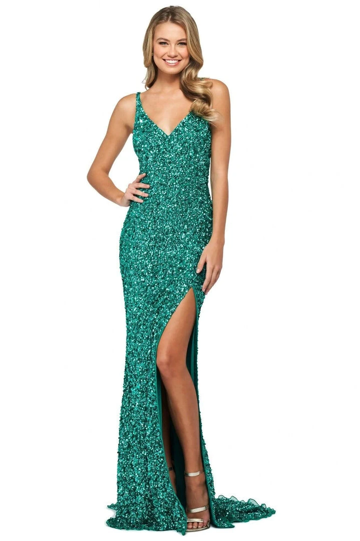 Sherri Hill - 53450 Sleeveless Beaded V Neck Long Dress 3 Sherri Hill - 53450 Sleeveless Beaded V Neck Long Dress