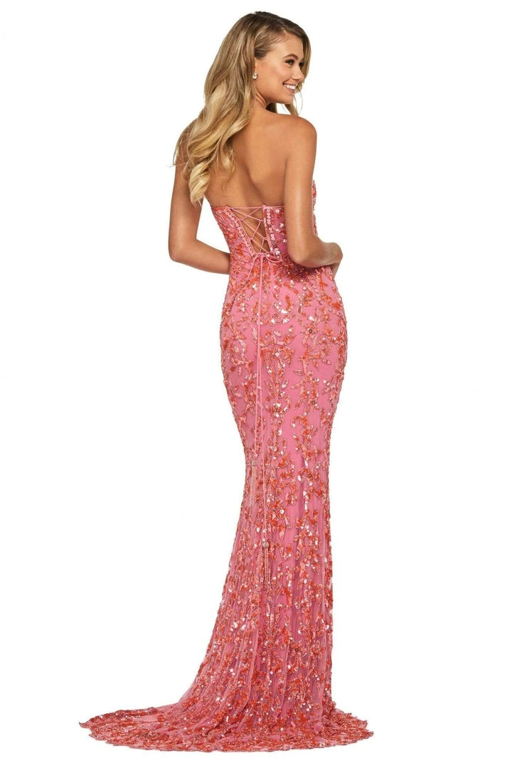 Sherri Hill - 53453 Beaded Strapless Sheath Evening Dress 4 Sherri Hill - 53453 Beaded Strapless Sheath Evening Dress