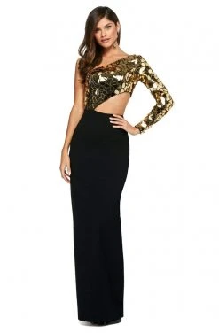 Sherri Hill - 53466 Asymmetrical Scuba Fitted Dress