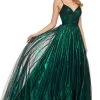 Sherri Hill - 53480 Metallic V-Neck A-Line Dress