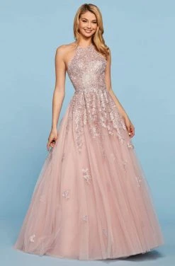 Sherri Hill - 53482 Lace Appliqued Halter Beaded Dress