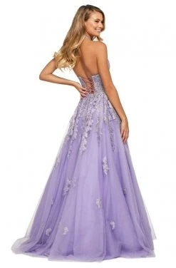 Sherri Hill - 53482 Lace Appliqued Halter Beaded Dress