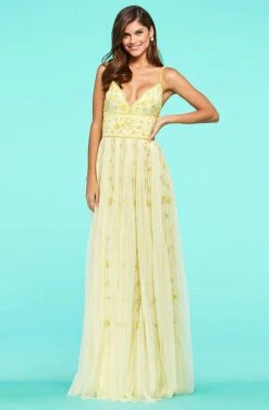 Sherri Hill - 53487 V-Neck Beaded A-Line Dress