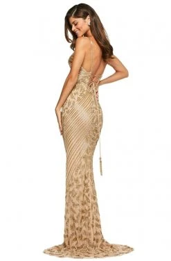 Sherri Hill - 53489 V-Neck Long Beaded Dress
