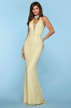 Sherri Hill - 53495 V-Neck Beaded Sheath Dress