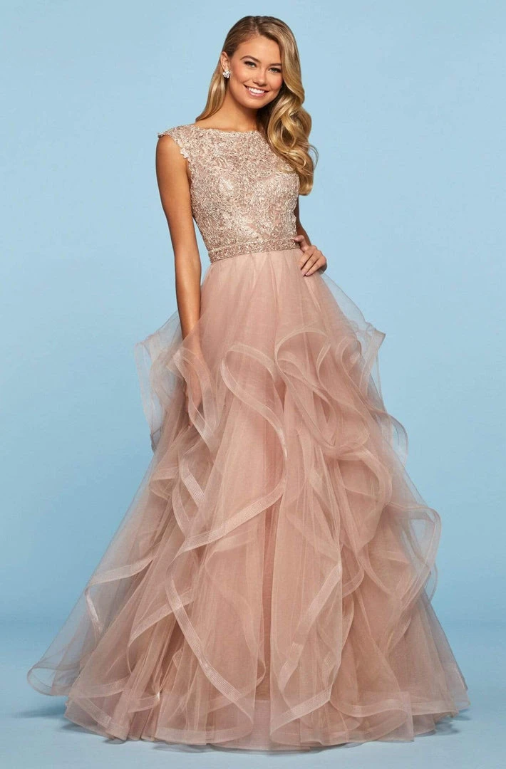 Sherri Hill - 53510 High Neckline Beaded Lace Ruffle Dress 3 Sherri Hill - 53510 High Neckline Beaded Lace Ruffle Dress