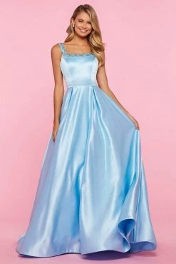 Sherri Hill - 53528 Beaded Scoop Neck Mikado A-Line Gown