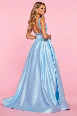Sherri Hill - 53528 Beaded Scoop Neck Mikado A-Line Gown