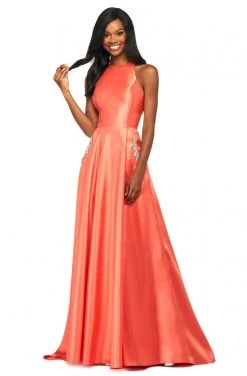 Sherri Hill - 53529 Satin Crystal Beaded A Line Dress