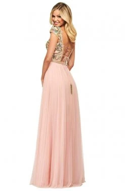 Sherri Hill - 53543 Bateau Beaded A-Line Dress