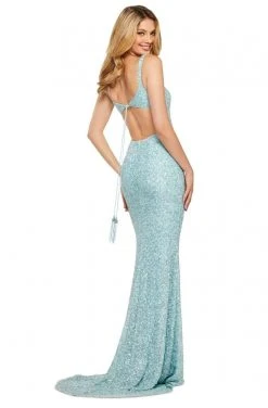 Sherri Hill - 53569 Scoop Long Beaded Sheath Dress