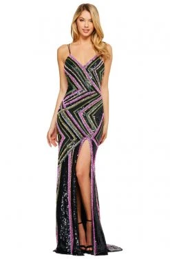 Sherri Hill - 53572 V-Neck Long Beaded Dress