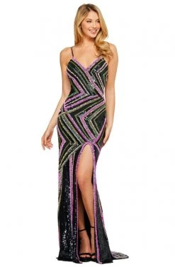 Sherri Hill - 53572 V-Neck Long Beaded Dress