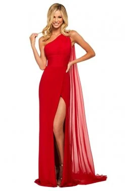 Sherri Hill - 53576 Long One Shoulder High Slit Dress