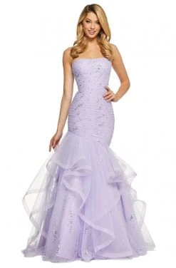 Sherri Hill - 53580 Strapless Beaded Pleat-Ornate Trumpet Dress