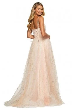 Sherri Hill - 53583 Long Star-Spangled Tulle A-Line Dress