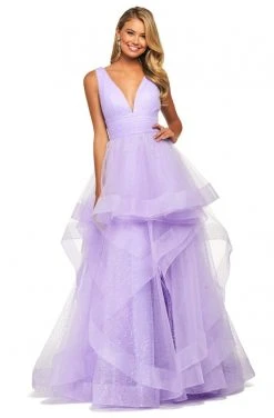 Sherri Hill - 53586 Ruffle-Layered Sequin Tulle Ballgown