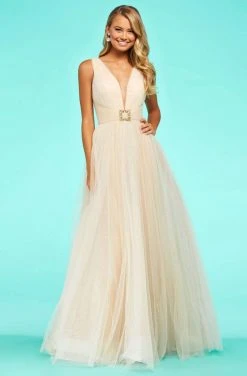 Sherri Hill - 53590 V-Neck A-Line Tulle Dress
