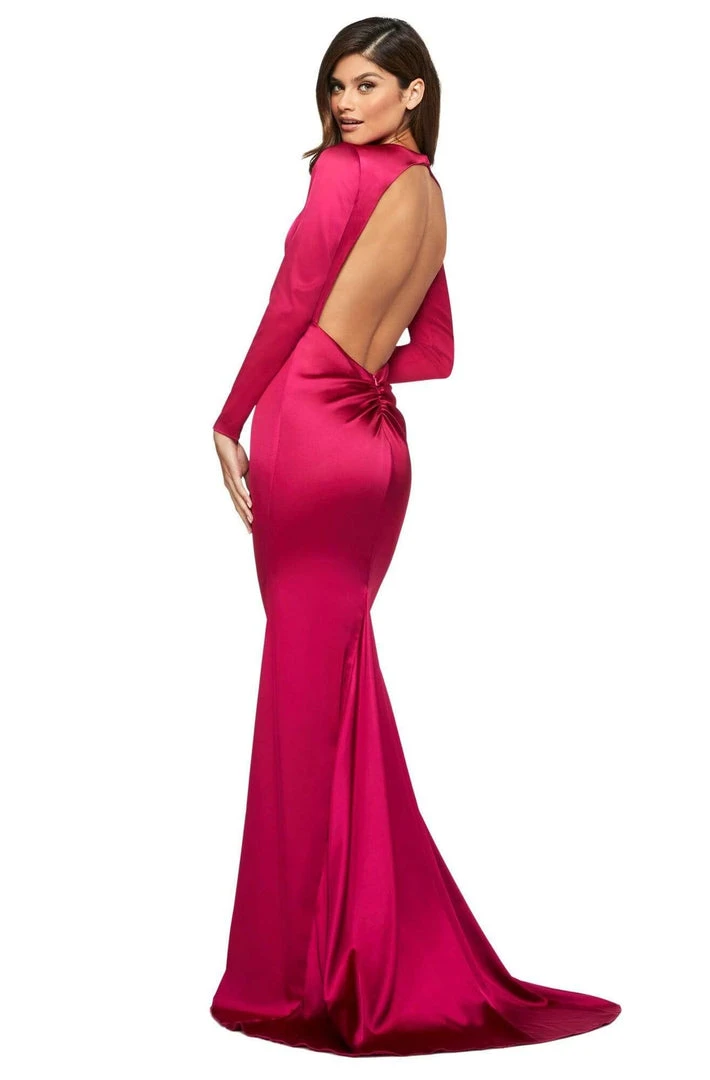 Sherri Hill - 53606 Long Sleeve Fitted Open Back Gown 4 Sherri Hill - 53606 Long Sleeve Fitted Open Back Gown